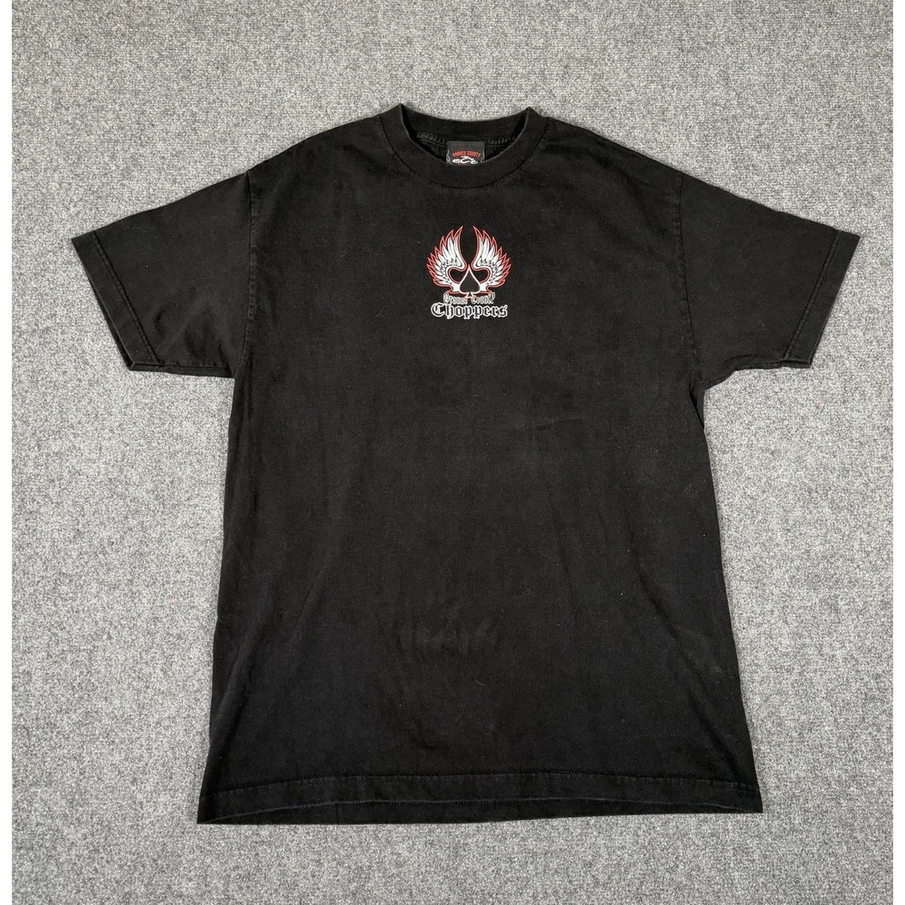 Vintage 2003 Orange County Choppers OCC T Shirt Large Black Y2K Spade Dice Wings